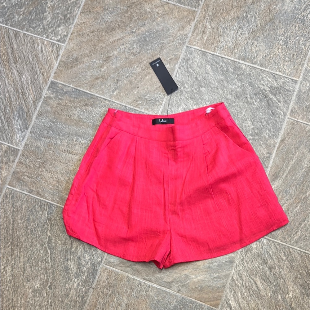 Lulu's Vibrant Pink High Waist Shorts